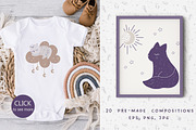 Celestial Animals clipart & pattern, an Animal Illustration by polikarpovaart (Thumbnail 4 of 10)