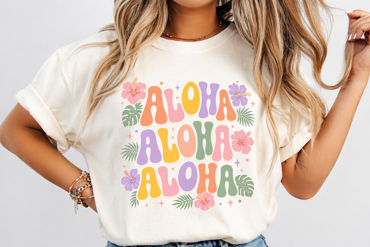 Boho Retro Aloha Aloha Summer PNG, an Illustration by Dream Creation (Photo 2 of 7)