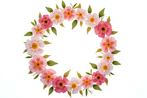Spring Blossoms Wreath With Blank Mi, a Photo by LOGOCREATIVE