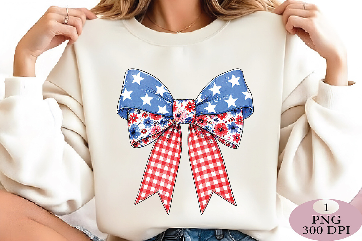 Coquette 4th of July Bow PNG, an Illustration by Daily.Designs (Photo 4 of 5)