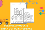 Construction Vehicles Dot Markers, a Decorative Illustration by Coco Bloom (Thumbnail 2 of 3)