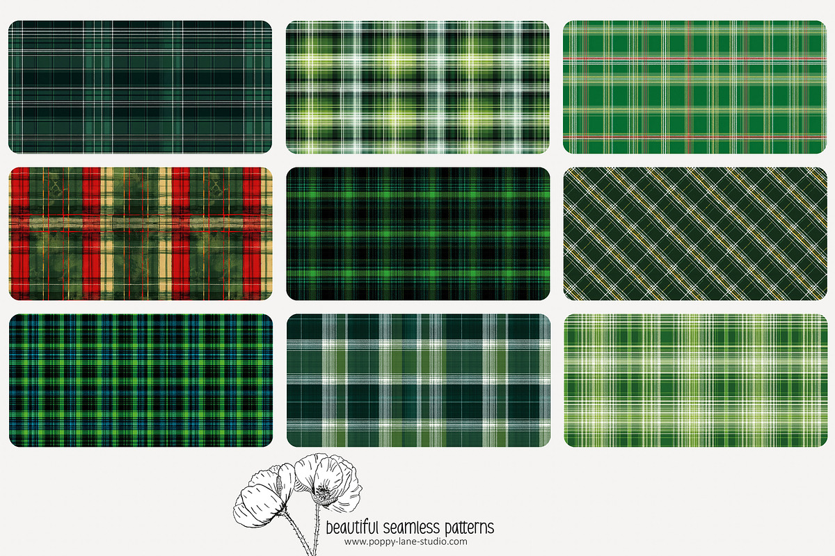 80 green plaid seamless pattern, a Pattern Graphic by Poppy Lane Studio (Photo 6 of 11)
