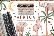 Africa - safari animals patterns, an Animal Illustration by Pattern + watercolor (Thumbnail 1 of 7)