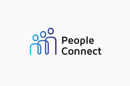 People Connect Logo, a Branding & Logo Template by Falcon eye