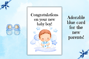 New Baby Boy Greeting Card Printable, a Card Template by Pixels N Bows (Thumbnail 3 of 3)
