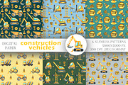 Construction vehicles watercolor set, a Transportation Illustration by SabinaWatercolorArt (Thumbnail 8 of 20)
