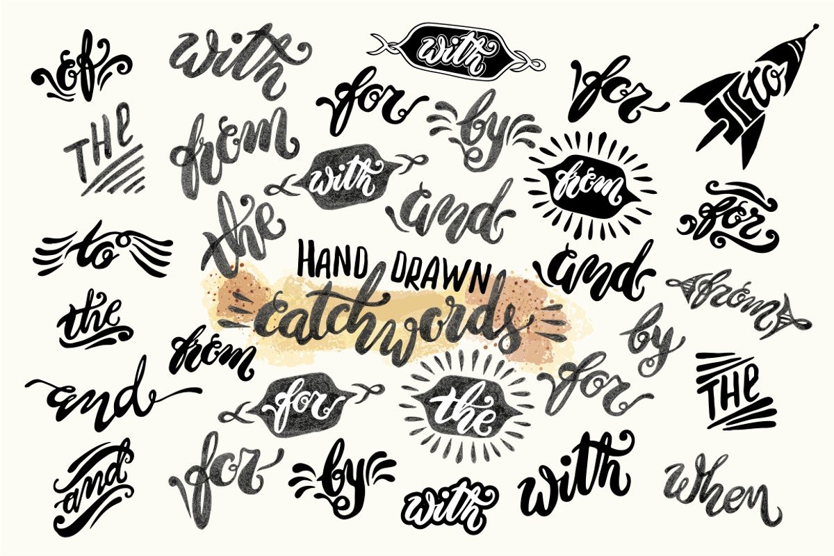 Vector Hand Drawn Catchwords, an Illustration by Seamless and more stuff (Photo 1 of 5)