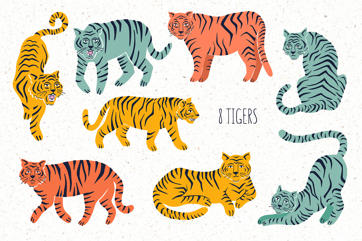 Tropical Tiger Abstract Boho Set, an Object Graphic by MaNechaeva (Photo 2 of 10)