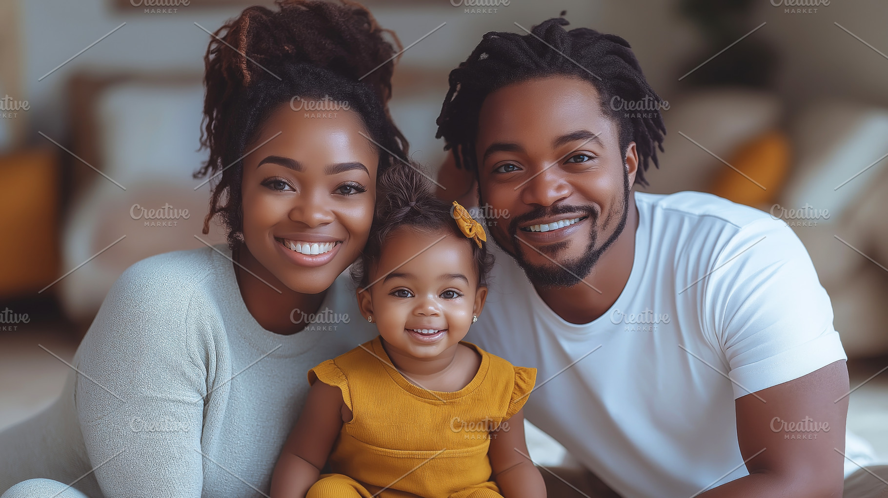 A joyful Black family poses together, showcasing their love and happiness in a, a Person Photo by ImageMir