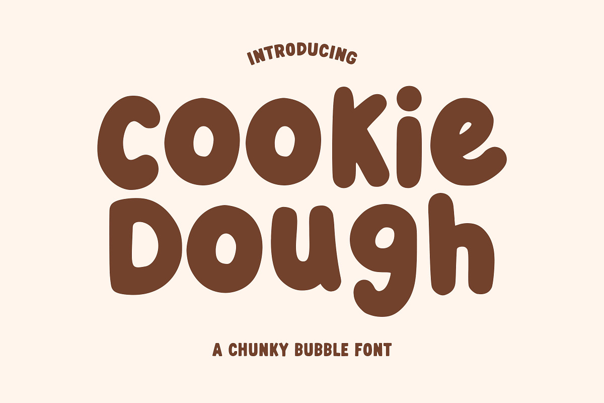 Cookie Dough - A Random Bubble Font, a Sans Serif Font by Happy Type Club (Photo 1 of 3)