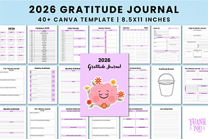 2026 Gratitude Journal For Canva KDP, a Stationery Template by Shumaya
