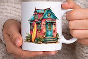 Watercolor Beach Huts Summer Clipart, an Illustration by Canvas Craft (Thumbnail 6 of 7)