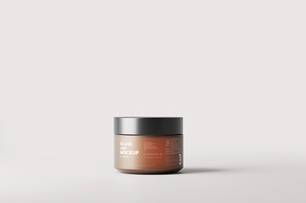 Frosted Amber Glass Jar Mockups, a Packaging Mockup by MockupFree.Net