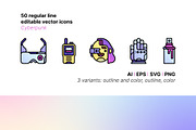 50 Cyberpunk Icons, an Outline Icon by Side Project (Thumbnail 1 of 9)