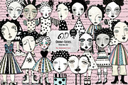 Quirky Cuties: Paper Doll Kit, an Illustration by NiiiNArt (Thumbnail 1 of 6)