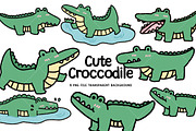 Cute Crocodile Clipart Set, an Animal Illustration by Nattapohncha (Thumbnail 1 of 3)