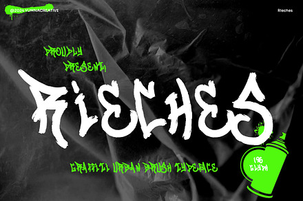 Rieches - Graffiti Urban Font, a Handwritten Font by Dhabee