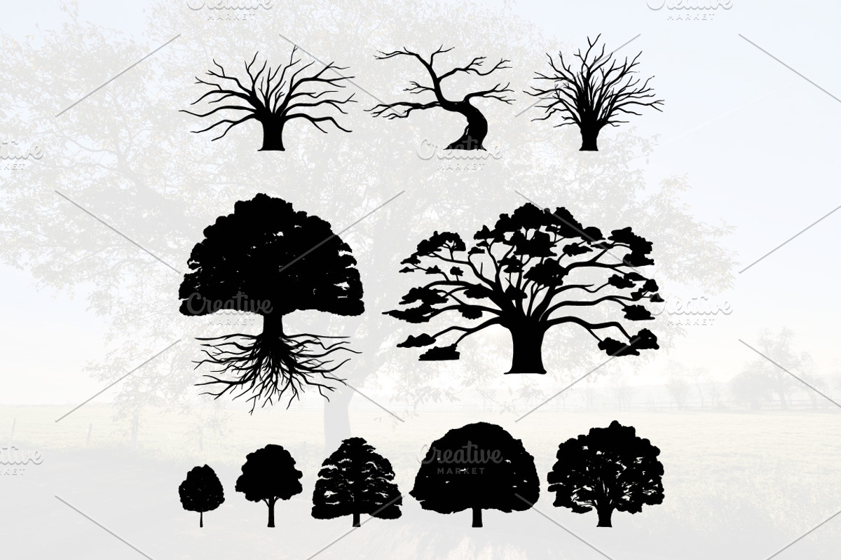 Oak Tree Silhouette Illustration, an Illustration by jongcreative (Photo 1 of 3)