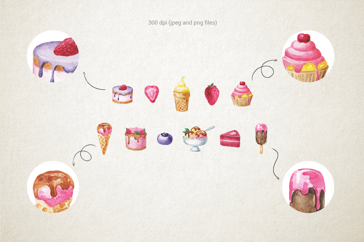 Watercolor pastry for bakery, a Food Illustration by CreativeByLu (Photo 4 of 12)