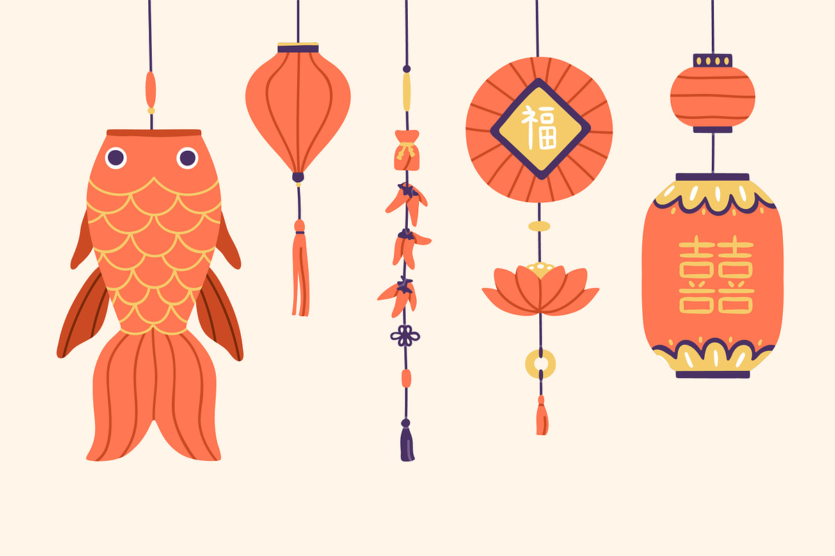 Asian decorations, Chinese ornaments, a Decorative Illustration by Good Studio (Photo 4 of 6)