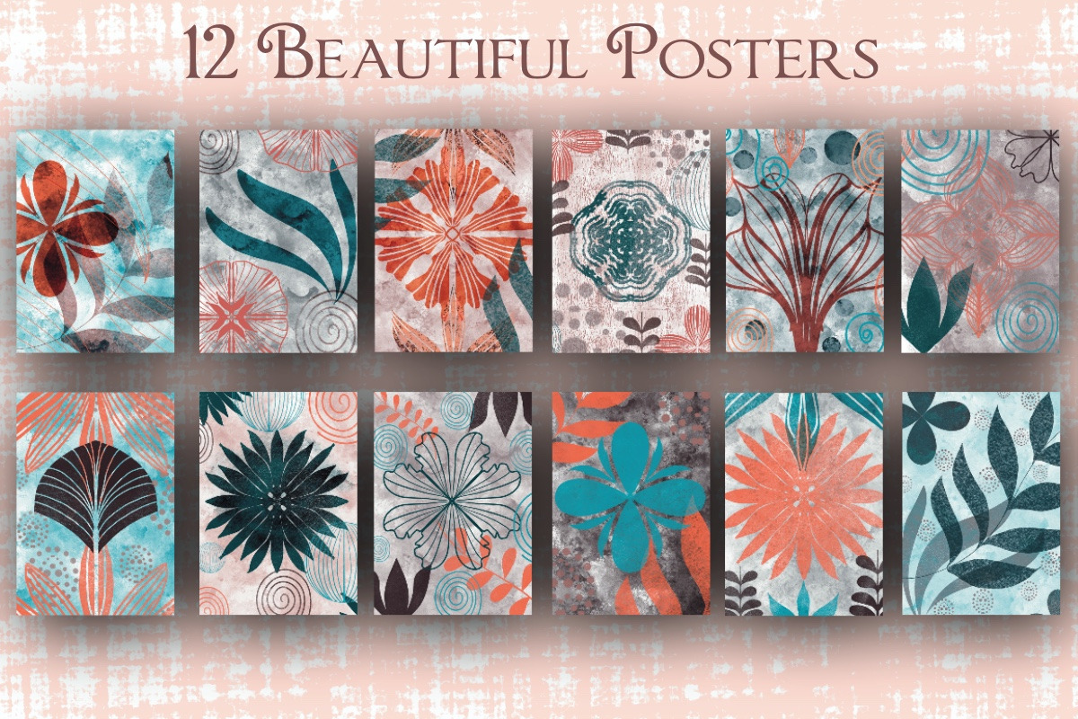 Mixed Media Vintage Wall Posters, a Texture Graphic by Luna Y Mar (Photo 2 of 7)