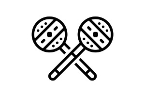 Latin maracas black icon, an Outline Icon by Creative priyanka