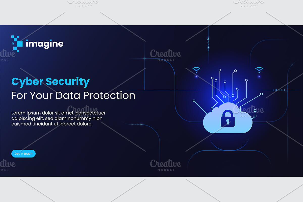 Modern Cyber Security Banner Design, a Marketing Template by rpdesignstudio