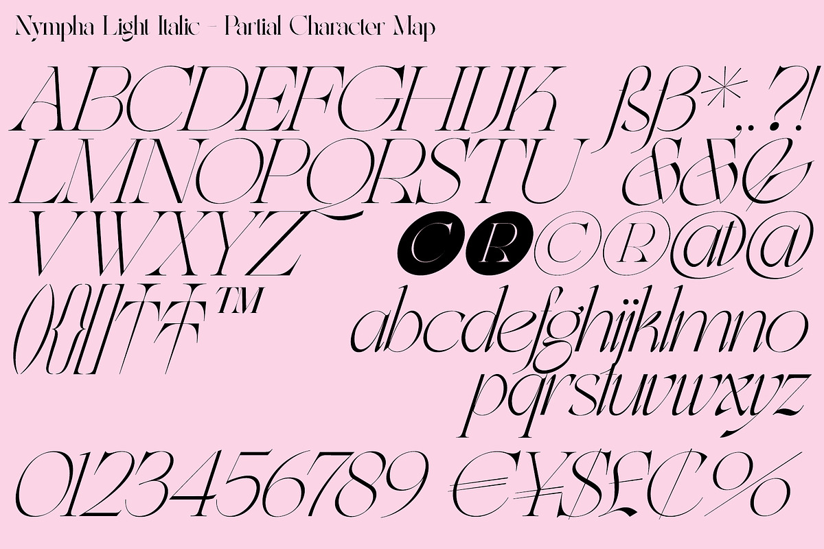 Nympha Luxurious Font - Light Italic, a Font by Lacre Type Foundry (Photo 3 of 3)