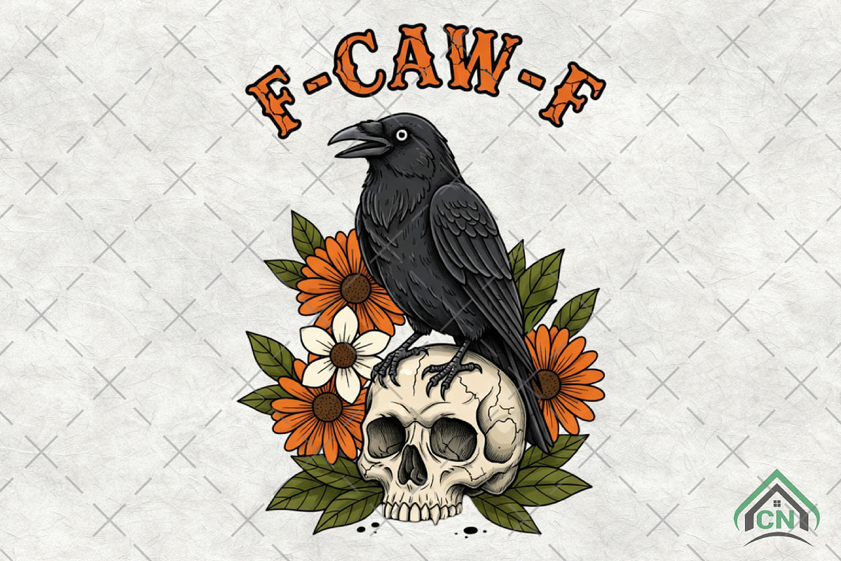 F-Caw-F Raven PNG, an Illustration by Craft Nest (Photo 1 of 6)