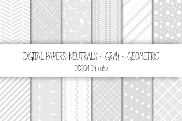 Geometric Seamless Patterns - Gray preview 2