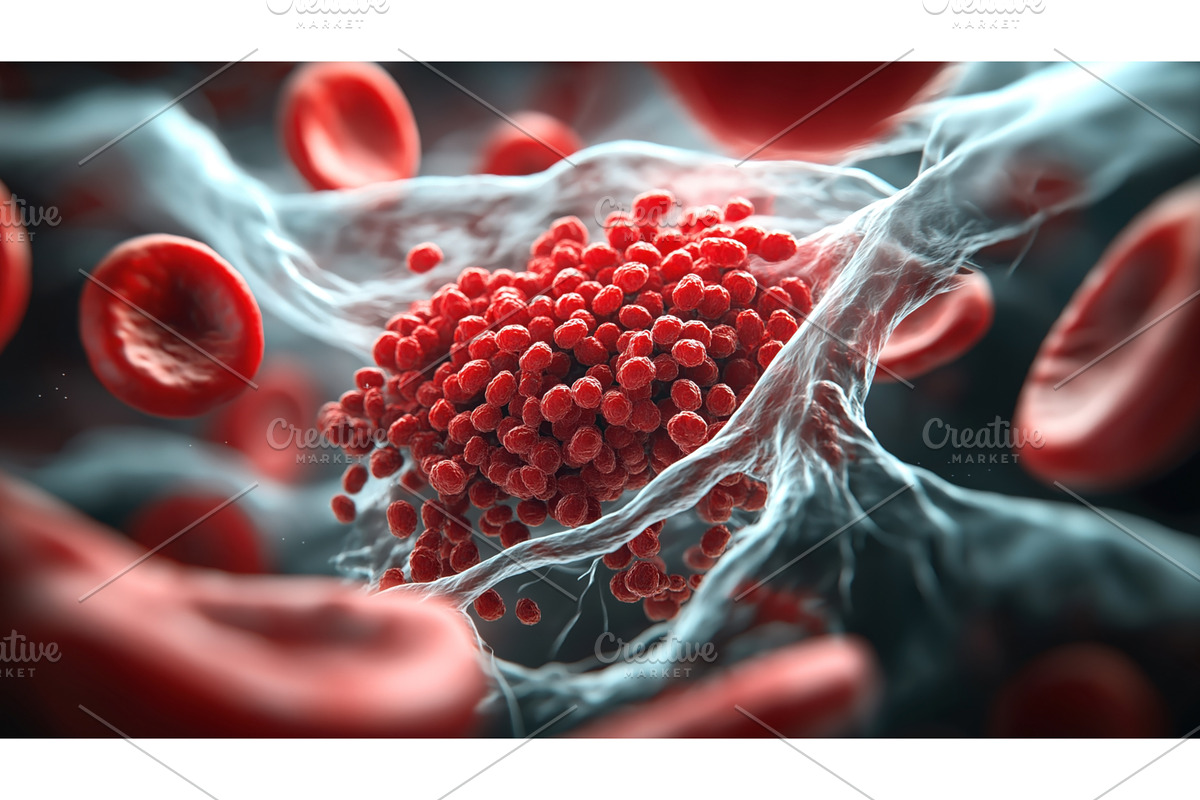 Close-up 3D illustration of blood, an Object Illustration by Sergey Kotenev