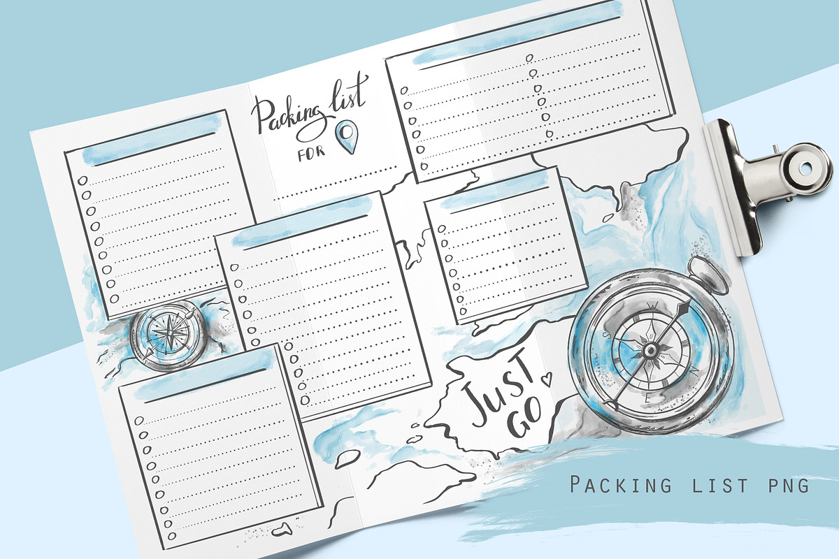 Packing list template, an Illustration by Kate Snitser (Photo 1 of 4)