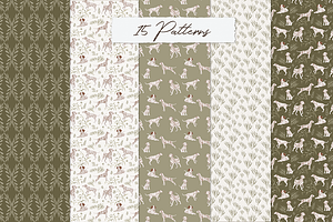 Dalmatian Dogs Seamless Patterns