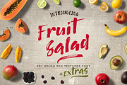 Fruit Salad Brush Font + Extras, a Script Font by milenabdesign (Thumbnail 1 of 10)