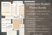 Canva Aesthetic Student Planner, a Stationery Template by WynterLife Studio (Thumbnail 2 of 9)