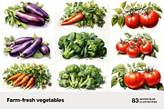 Farm-fresh vegetables. 83 images, a Food Illustration by Handmadefont (Thumbnail 14 of 14)