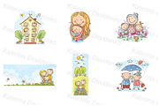Happy cartoon families bundle, an Illustration by Bubert Art (Thumbnail 3 of 5)