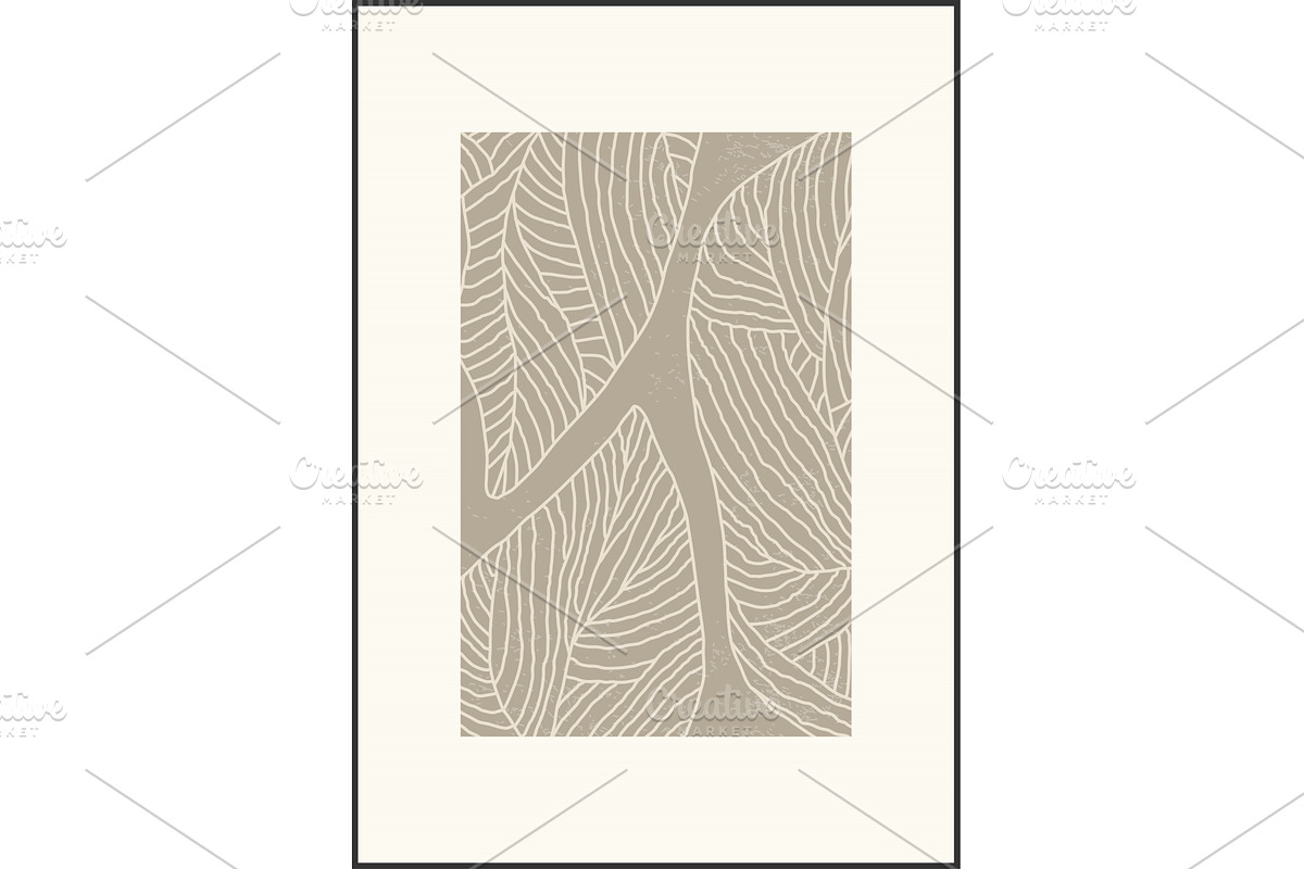 Minimalist poster with abstract leaf, an Illustration by C Design Studio