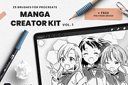 Manga Creator Kit, a Brush Add-On by Marshmal Mochi (Thumbnail 1 of 5)