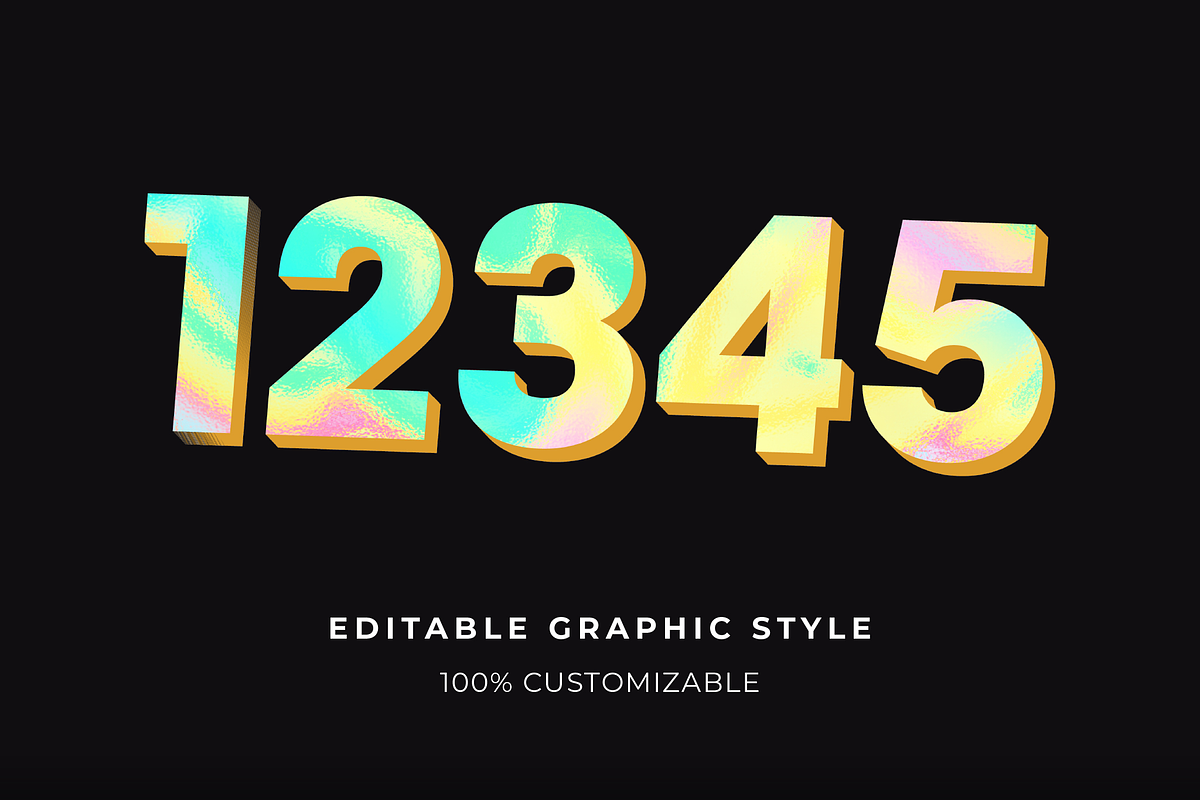 Extruded Holographic 3D Text Effect preview 2
