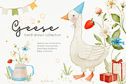 Geese watercolor collection, an Animal Illustration by AfonshinaArt (Thumbnail 1 of 9)