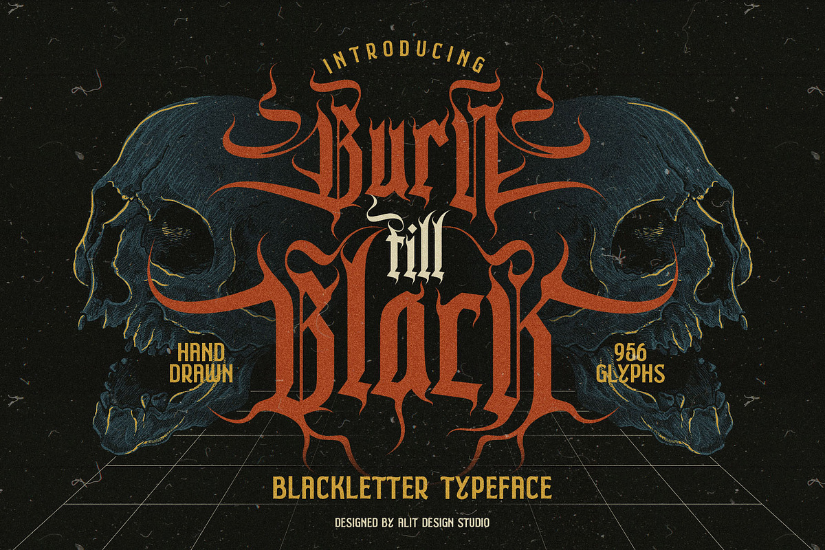 Burn Till Black Typeface, a Blackletter Font by alit design (Photo 1 of 20)