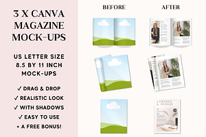 Canva Magazine Mock-ups, US Letter