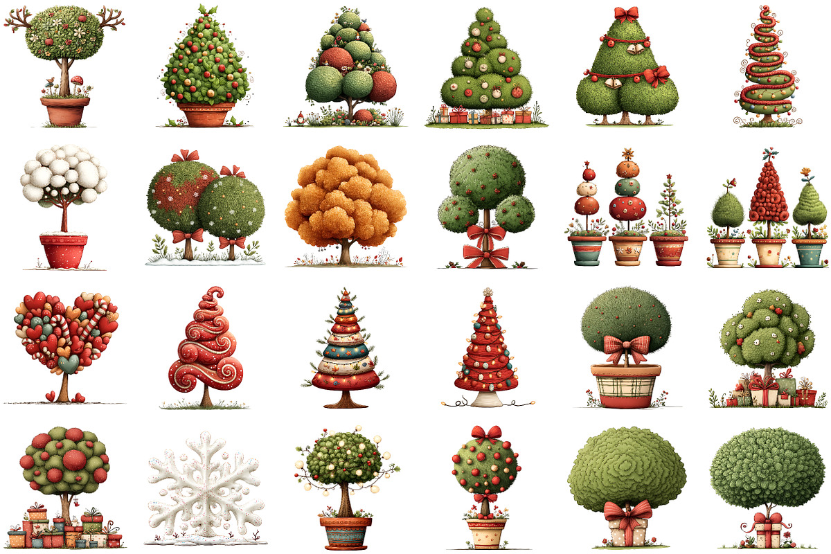 Whimsical Christmas Topiary Trees, an Illustration by Sublimation Artist (Photo 2 of 6)