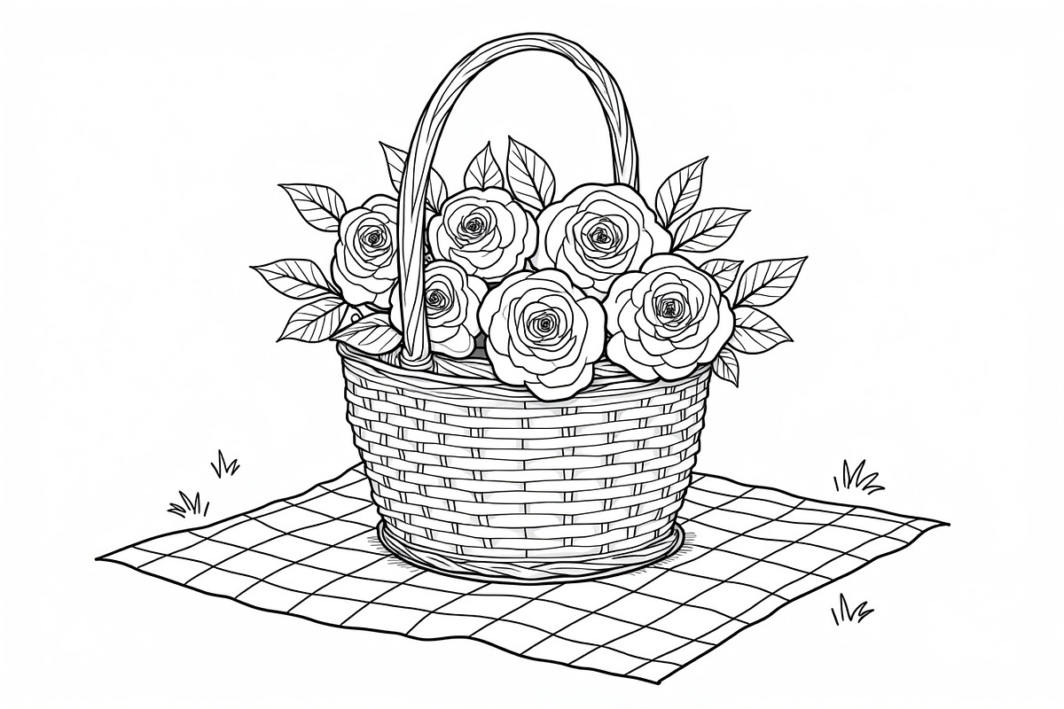 Spring Flower Coloring Art, an Illustration by hafijul (Photo 6 of 9)