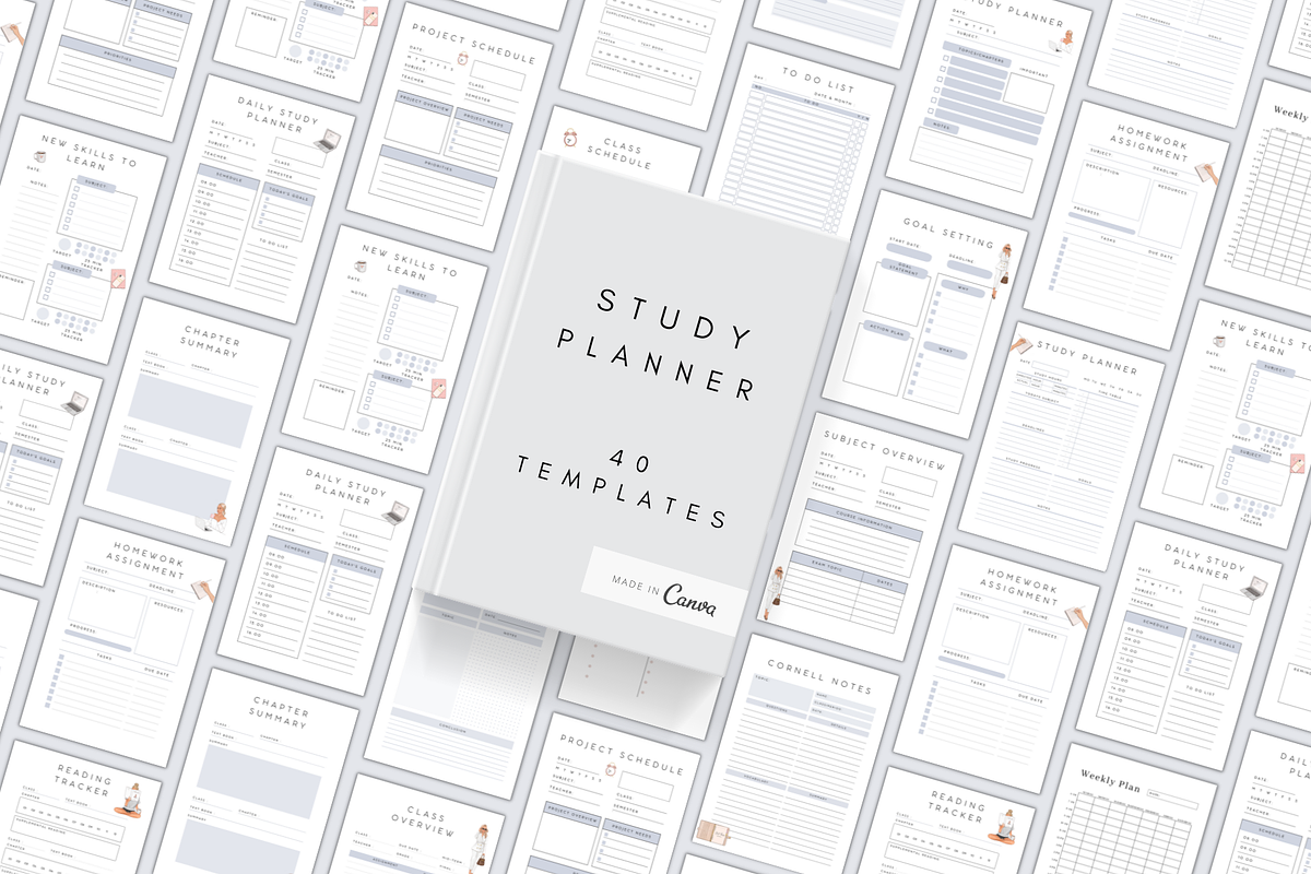 Printable Canva Student Planner PDF, a Stationery Template by BRANDcontent