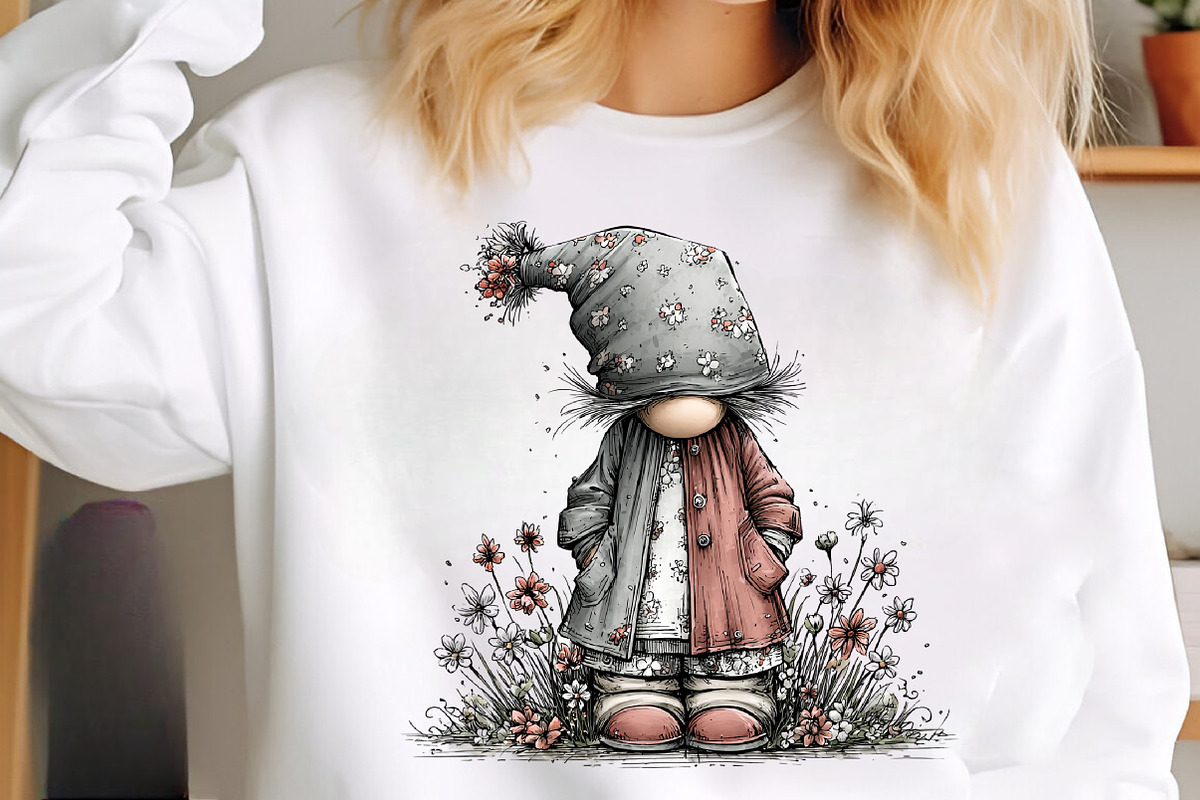 Whimsical spring gnome clipart, an Illustration by SinaCreation (Photo 9 of 11)