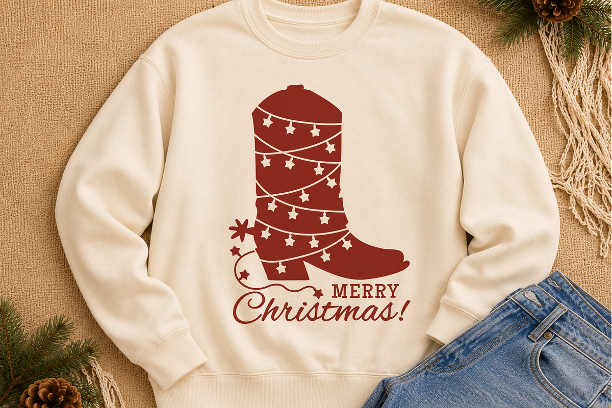 Christmas Cowboy Boot SVG Printable, an Object Graphic by TanchaArt (Photo 4 of 7)