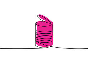 Tin Can One Line Colored Continuous