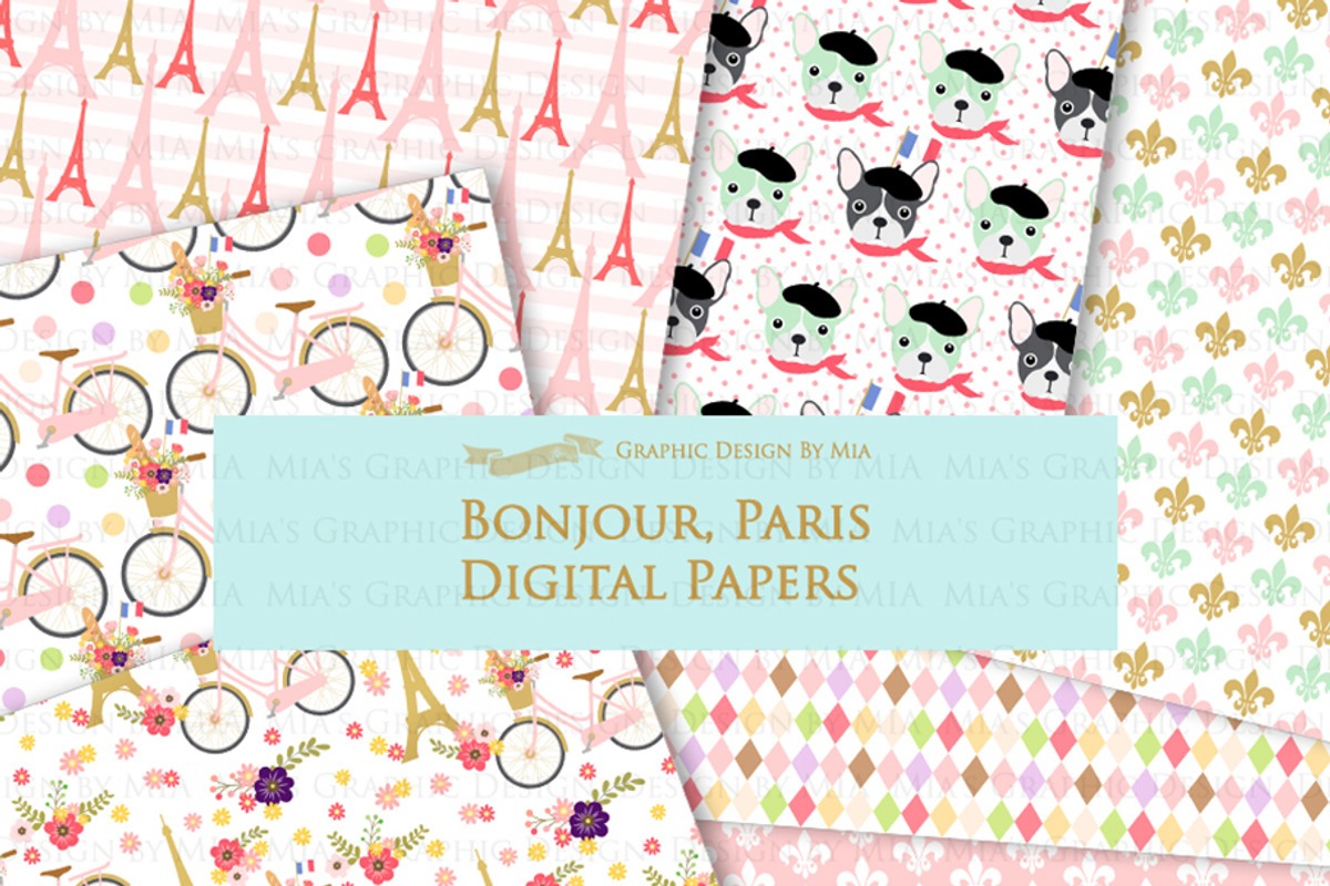 Parisian,Bonjour Paris,Eiffel Tower, an Illustration by Mia's Graphic Design (Photo 9 of 9)